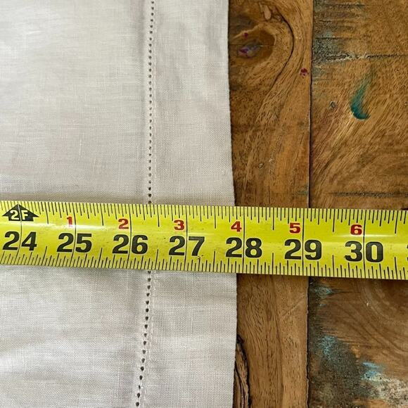 The Company Store Pillow Sham Set of 2 Relaxed Linen 28 x 28" Cream Color - Picture 8 of 10